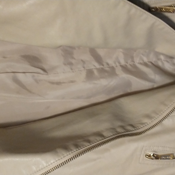 Calvin Klein women's size SP faux leather/cotton jacket with front/sleeve zipper - Picture 12 of 12